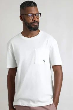 Weird Fish T-Shirts|Keaton Organic Cotton Super Soft Pocket T-Shirt Light Cream