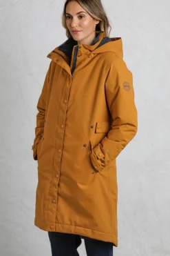 Weird Fish Coats, Jackets And Gilets|Kenzie Recycled Waterproof Coat Mustard
