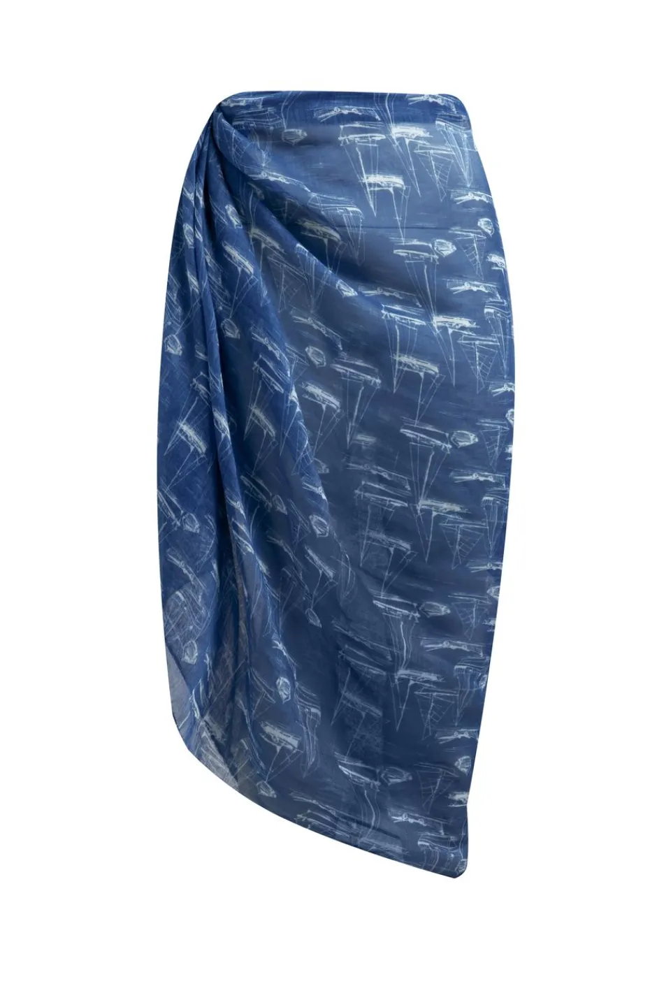 Weird Fish Swimwear & Changing Robes|Swimwear|Kiera Recycled Polyester Sarong Scarf Ensign Blue