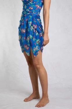 Weird Fish Swimwear & Changing Robes|Swimwear|Kiera Recycled Polyester Sarong Scarf Blue