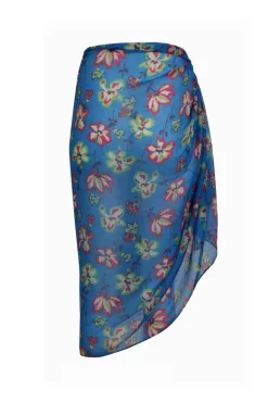 Weird Fish Swimwear & Changing Robes|Swimwear|Kiera Recycled Polyester Sarong Scarf Blue