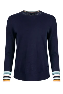 Weird Fish Jumpers & Cardigans|Knitwear|Kinga Lightweight Knit Jumper Navy