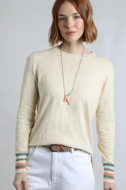 Weird Fish Jumpers & Cardigans|Knitwear|Kinga Lightweight Knit Jumper Light Cream
