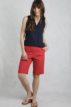 Weird Fish Shorts|Kinnie Flat Front Shorts Crimson
