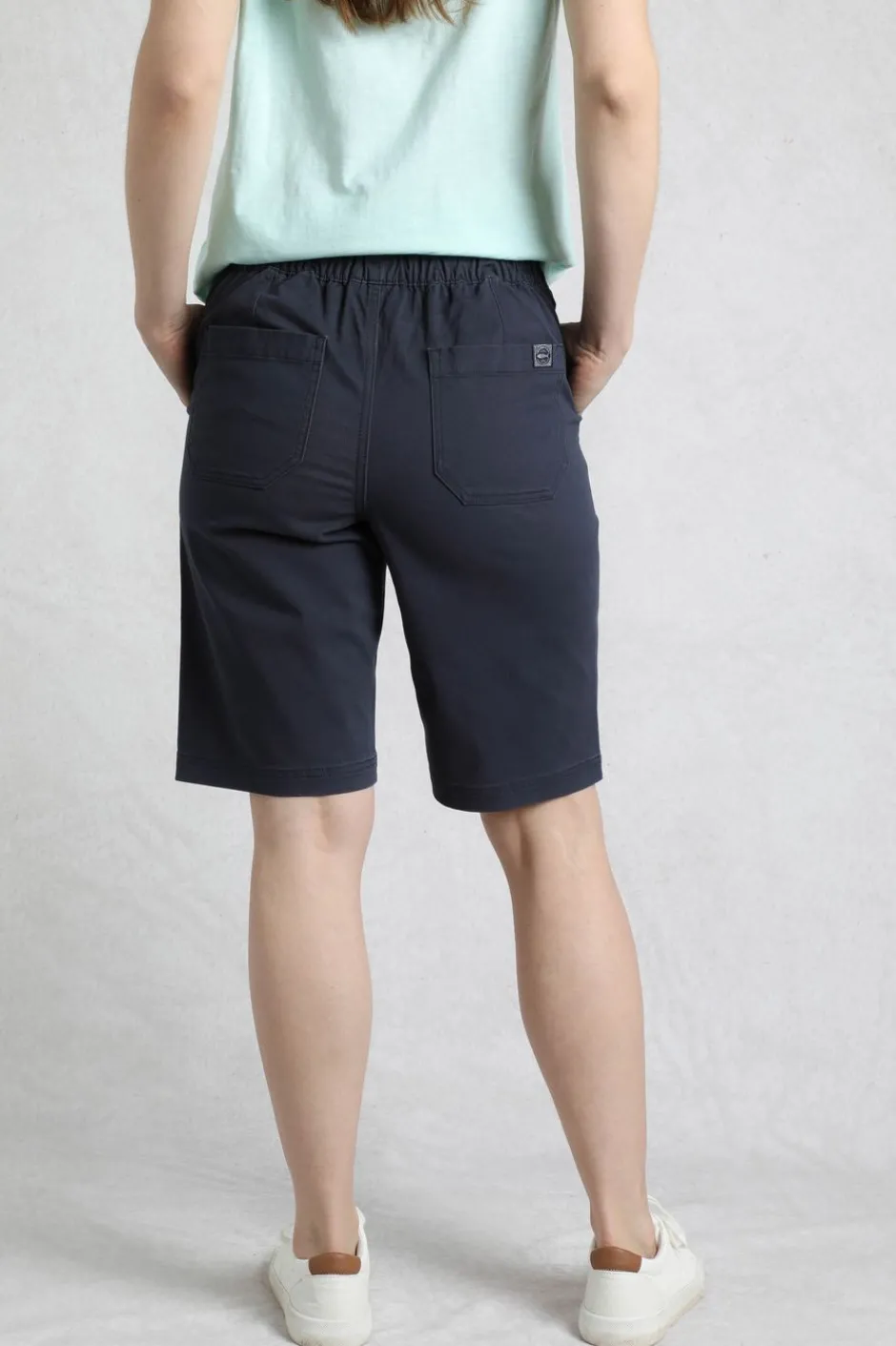 Weird Fish Shorts|Kinnie Flat Front Shorts Navy