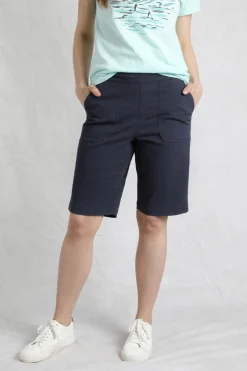 Weird Fish Shorts|Kinnie Flat Front Shorts Navy