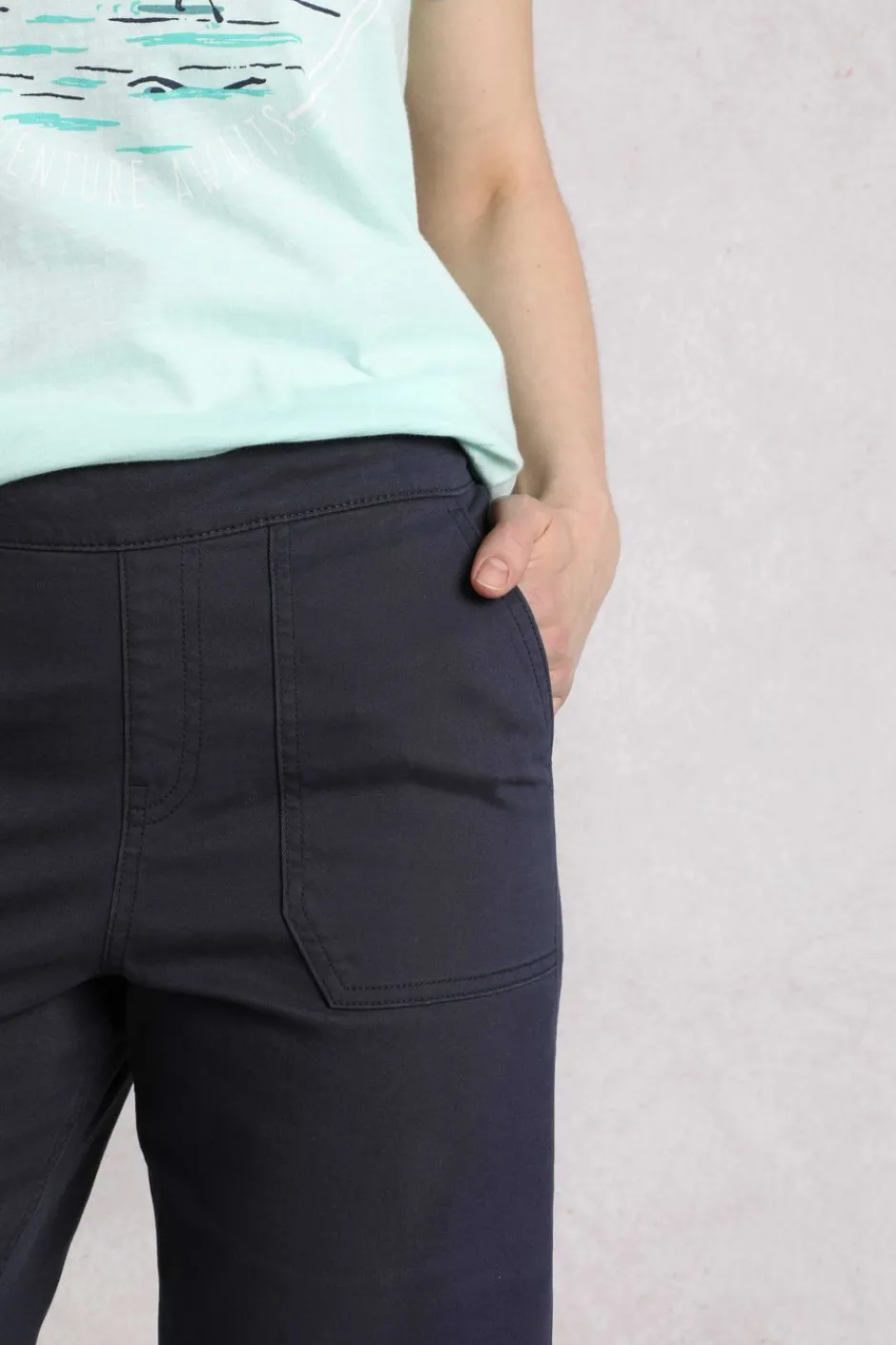 Weird Fish Shorts|Kinnie Flat Front Shorts Navy