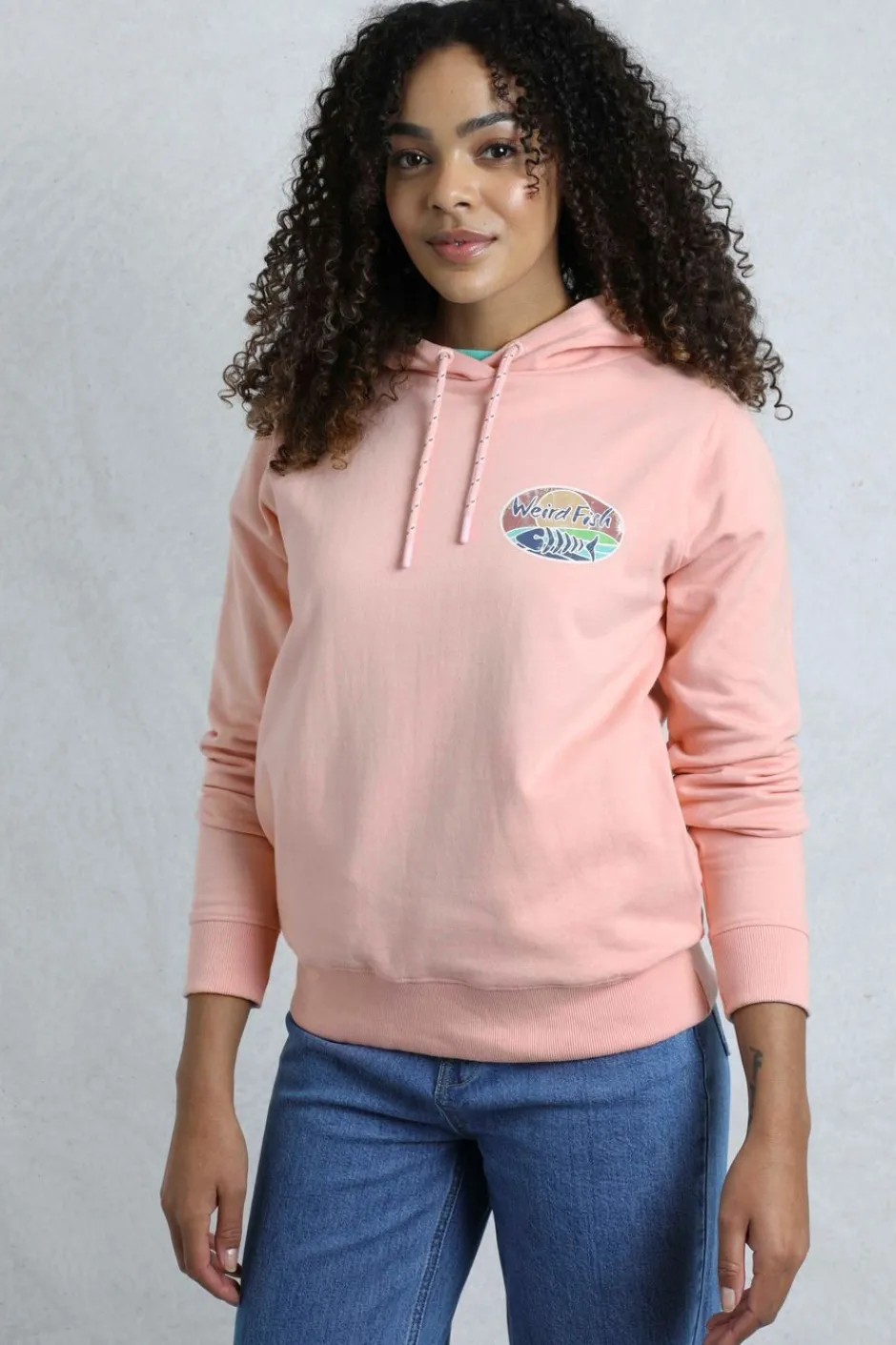 Weird Fish Sweatshirts & Hoodies|Kira Eco Back Print Popover Hoodie Dusty Rose