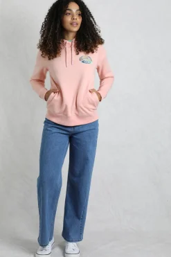 Weird Fish Sweatshirts & Hoodies|Kira Eco Back Print Popover Hoodie Dusty Rose