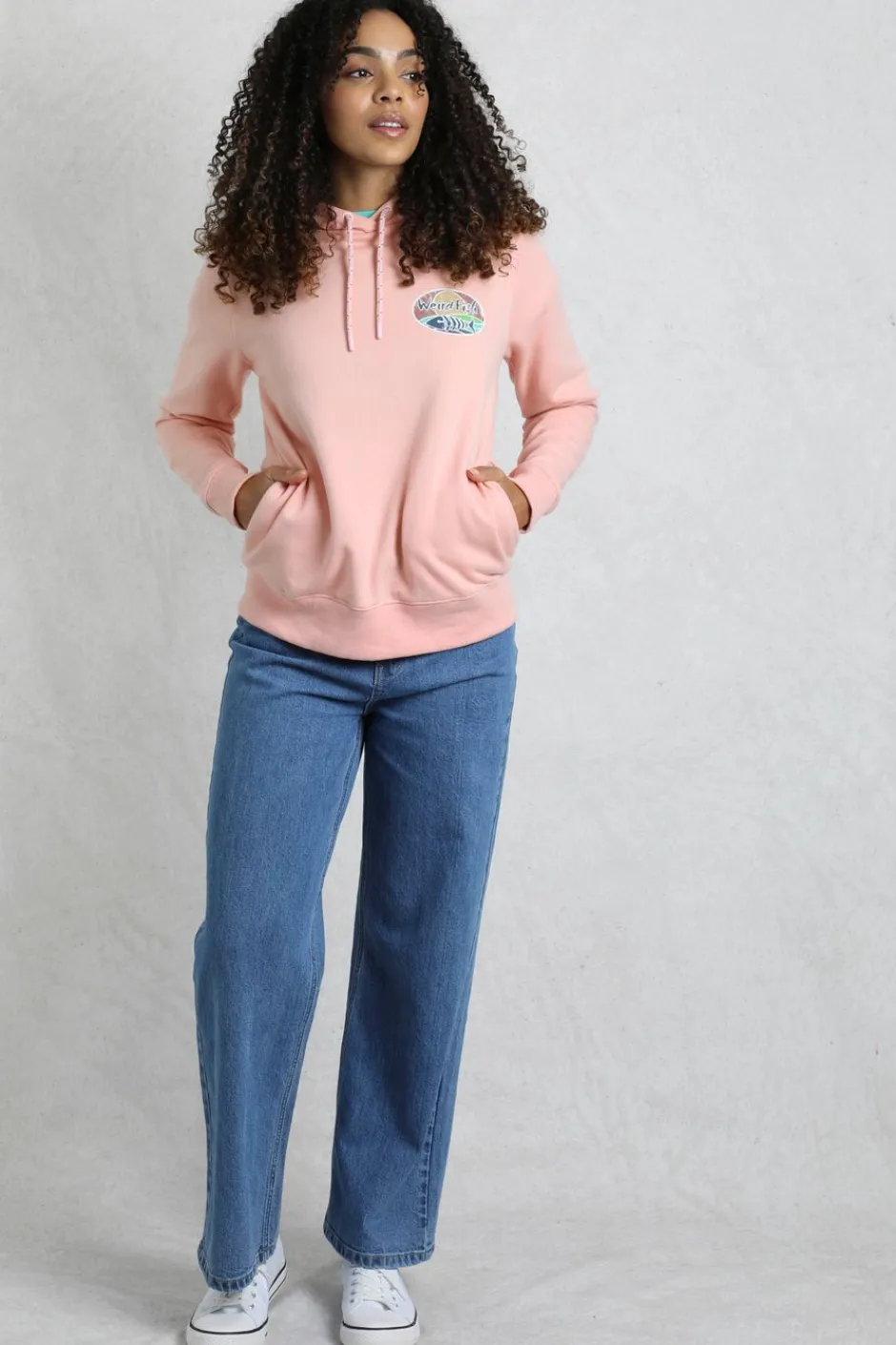 Weird Fish Sweatshirts & Hoodies|Kira Eco Back Print Popover Hoodie Dusty Rose