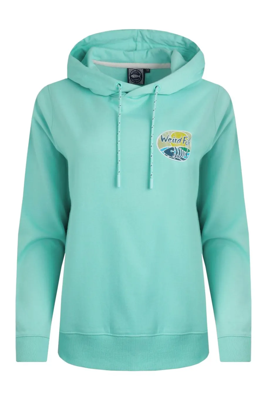 Weird Fish Sweatshirts & Hoodies|Kira Eco Back Print Popover Hoodie Aqua Marine