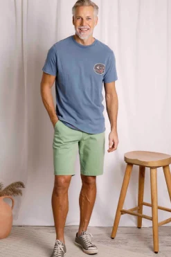 Weird Fish T-Shirts|Laid Back Heritage Back Print Graphic T-Shirt Mid Blue