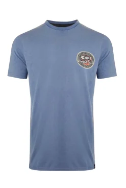Weird Fish T-Shirts|Laid Back Heritage Back Print Graphic T-Shirt Mid Blue