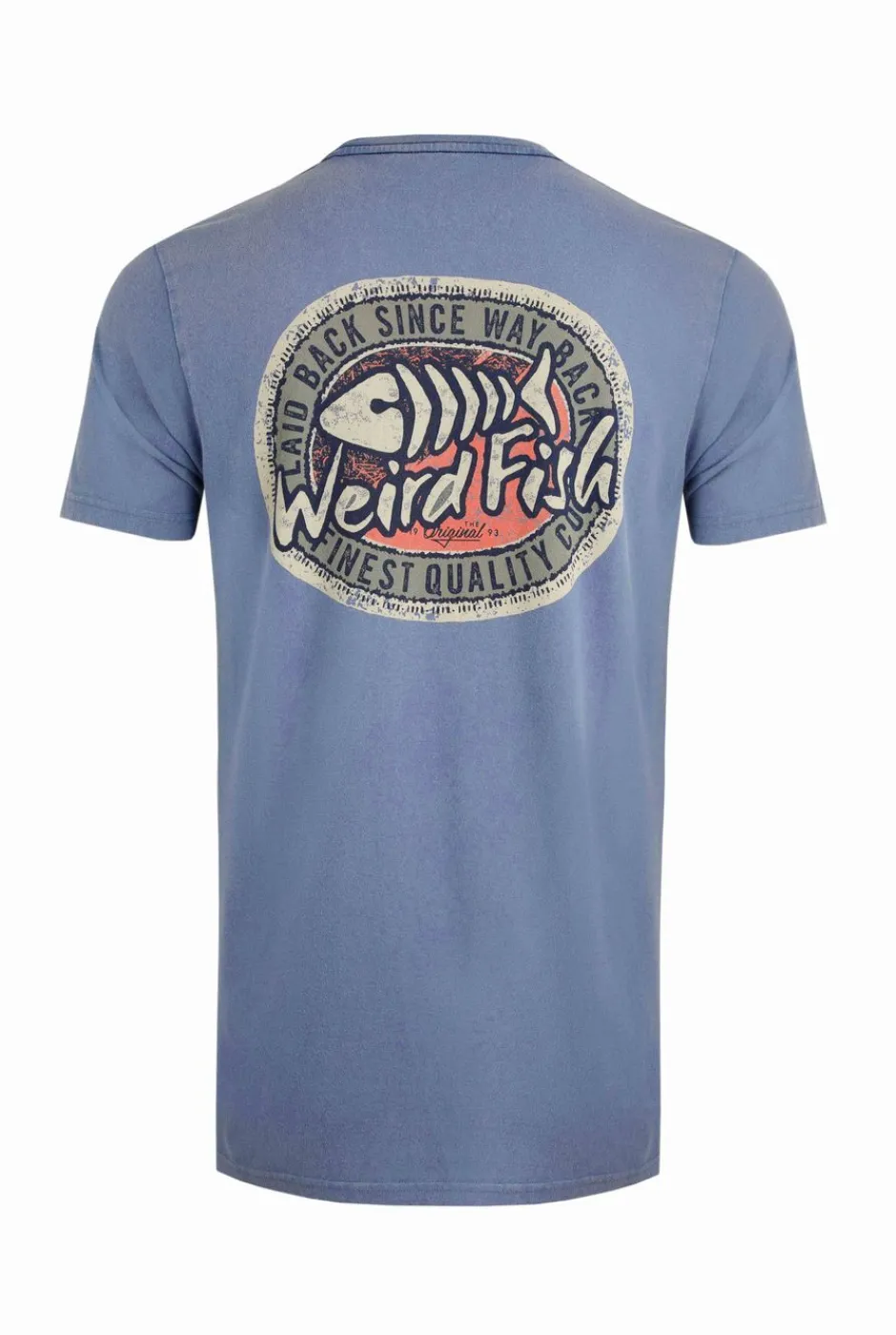 Weird Fish T-Shirts|Laid Back Heritage Back Print Graphic T-Shirt Mid Blue