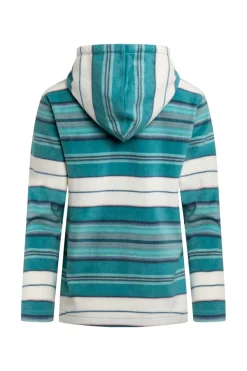 Weird Fish Fleece|Sweatshirts & Hoodies|Lana 1/4 Zip Stripe Microfleece Hoodie Lagoon Blue