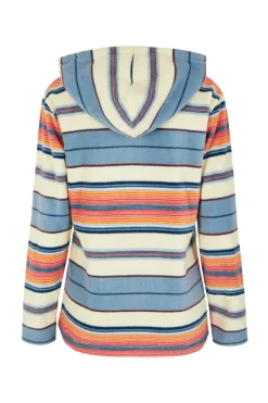 Weird Fish Fleece|Sweatshirts & Hoodies|Lana 1/4 Zip Stripe Microfleece Hoodie Ecru