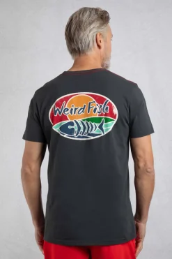 Weird Fish T-Shirts|Land and Sea Back Print Graphic T-Shirt Navy
