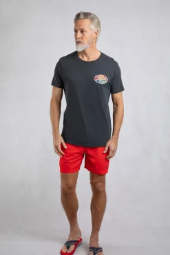 Weird Fish T-Shirts|Land and Sea Back Print Graphic T-Shirt Navy