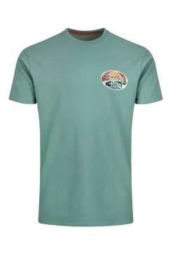 Weird Fish T-Shirts|Land and Sea Back Print Graphic T-Shirt Mineral Blue
