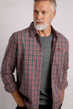 Weird Fish Shirts|Lando Long Sleeve Check Shirt Nut