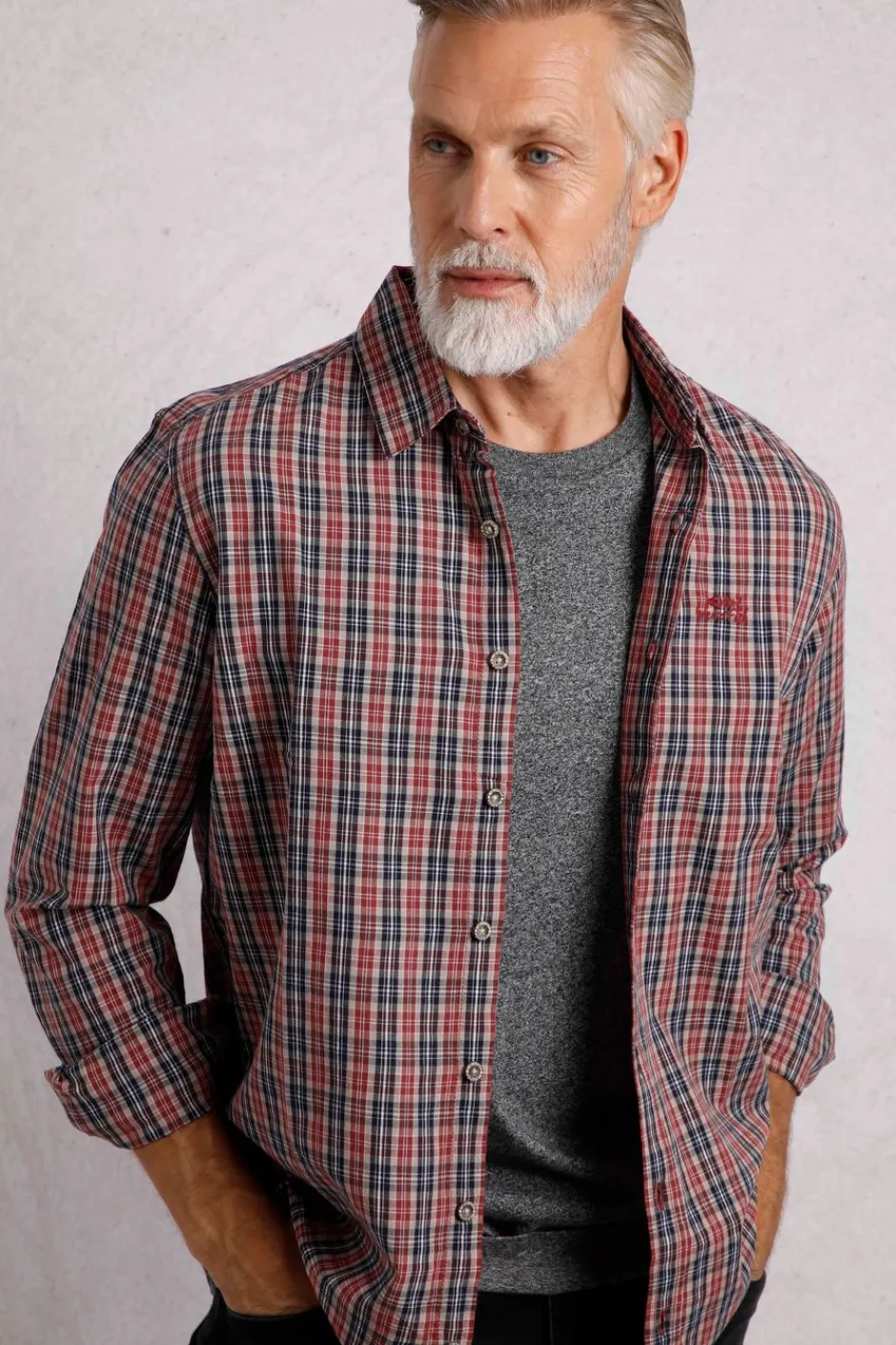 Weird Fish Shirts|Lando Long Sleeve Check Shirt Nut