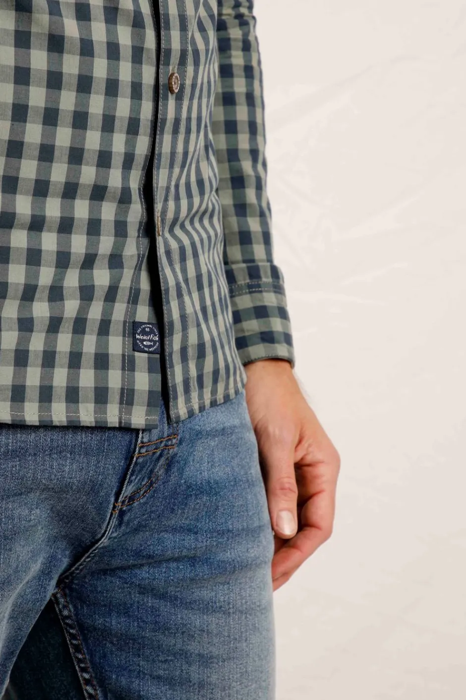 Weird Fish Shirts|Lando Long Sleeve Check Shirt Shadow