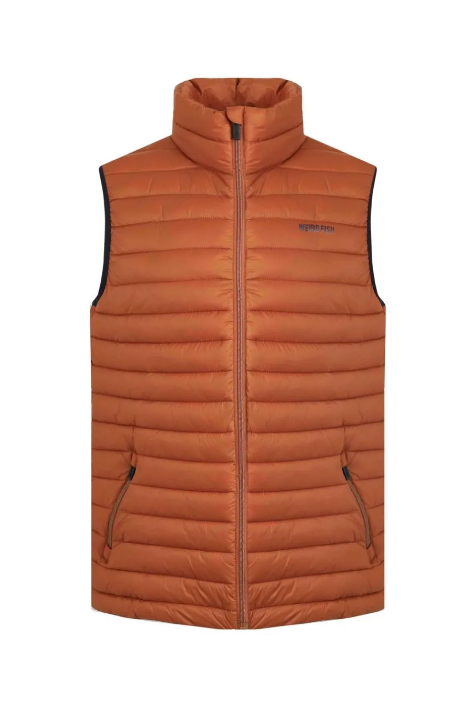 Weird Fish Coats, Jackets And Gilets|Langtree Lightweight Showerproof Padded Gilet Dark Rust