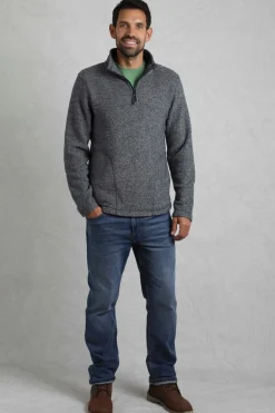 Weird Fish Fleece|Laramie Eco 1/4 Zip Snow Marl Fleece Navy
