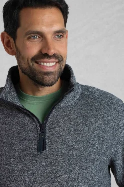 Weird Fish Fleece|Laramie Eco 1/4 Zip Snow Marl Fleece Navy