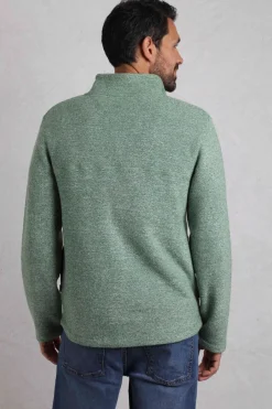 Weird Fish Fleece|Laramie Eco 1/4 Zip Snow Marl Fleece Olive
