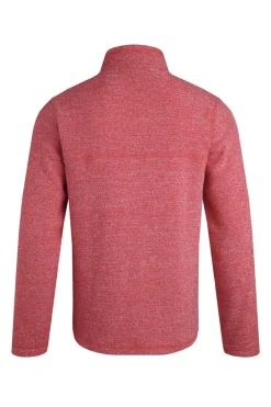 Weird Fish Fleece|Laramie Eco 1/4 Zip Snow Marl Fleece Tango Red