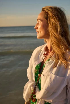 Weird Fish Tunics|Tops & T-Shirts|Layla Linen Rich Long Sleeve Shirt White