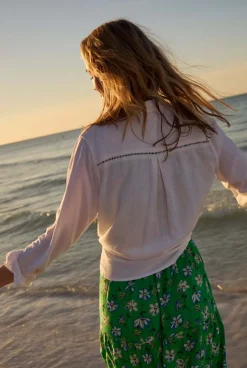 Weird Fish Tunics|Tops & T-Shirts|Layla Linen Rich Long Sleeve Shirt White