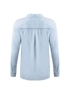 Weird Fish Tunics|Tops & T-Shirts|Layla Linen Rich Long Sleeve Shirt Sky Blue