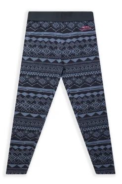 Weird Fish Kids Dresses & Leggings|Livvy Girls Printed Leggings Mid Blue