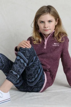 Weird Fish Kids Dresses & Leggings|Livvy Girls Printed Leggings Mid Blue