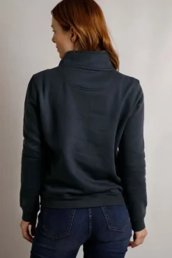 Weird Fish Sweatshirts & Hoodies|Lottie Jersey 1/4 Zip Sweatshirt Navy