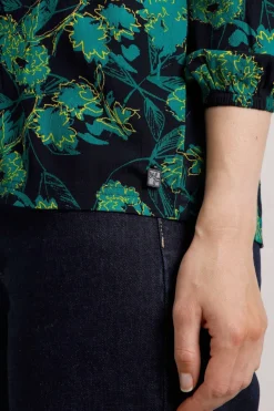 Weird Fish Shirts|Tunics|Louizon Lenzing™ EcoVero™ Viscose Printed Shirt Night Blue