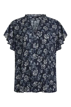 Weird Fish Tunics|Tops & T-Shirts|Lucetta Lenzing EcoVero™ Printed Viscose Blouse Black Iris