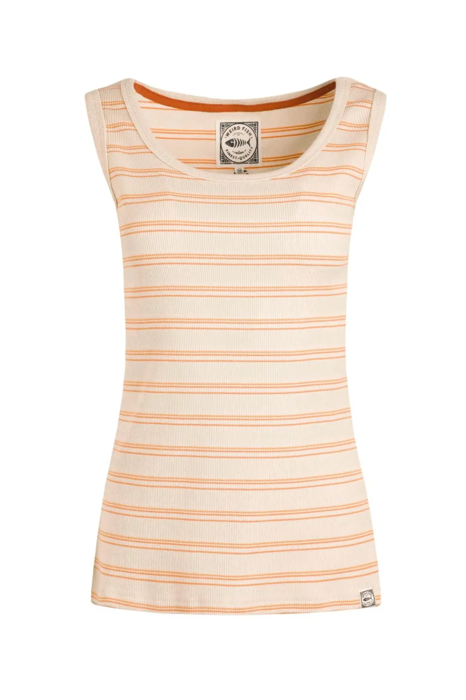 Weird Fish Tunics|Tops & T-Shirts|Luna Organic Cotton Ribbed Stripe Vest Peachblossom