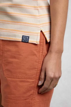 Weird Fish Tunics|Tops & T-Shirts|Luna Organic Cotton Ribbed Stripe Vest Peachblossom