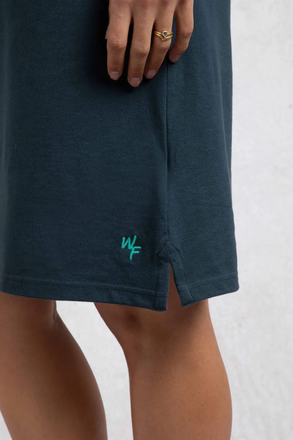 Weird Fish Dresses|Lynworth Organic Cotton Pique Tennis Dress Navy