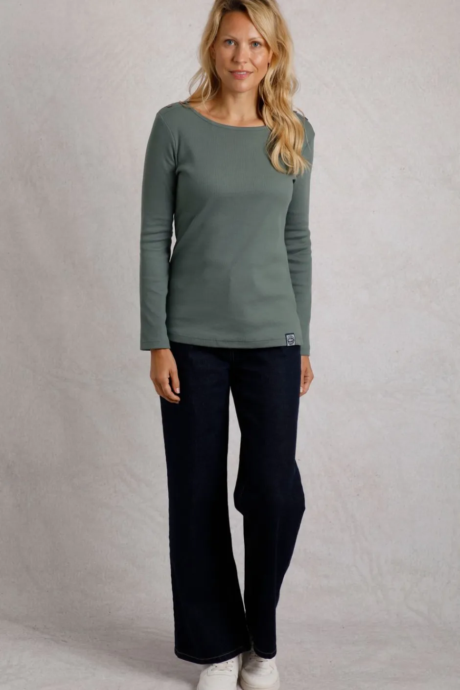 Weird Fish Tunics|Tops & T-Shirts|Maine Organic Cotton Ribbed Outfitter T-Shirt Army Green