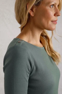 Weird Fish Tunics|Tops & T-Shirts|Maine Organic Cotton Ribbed Outfitter T-Shirt Army Green