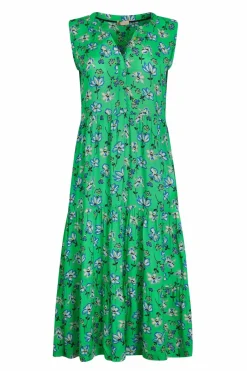Weird Fish Dresses|Mala Lenzing EcoVero™ Printed Sleeveless Dress Grass Green