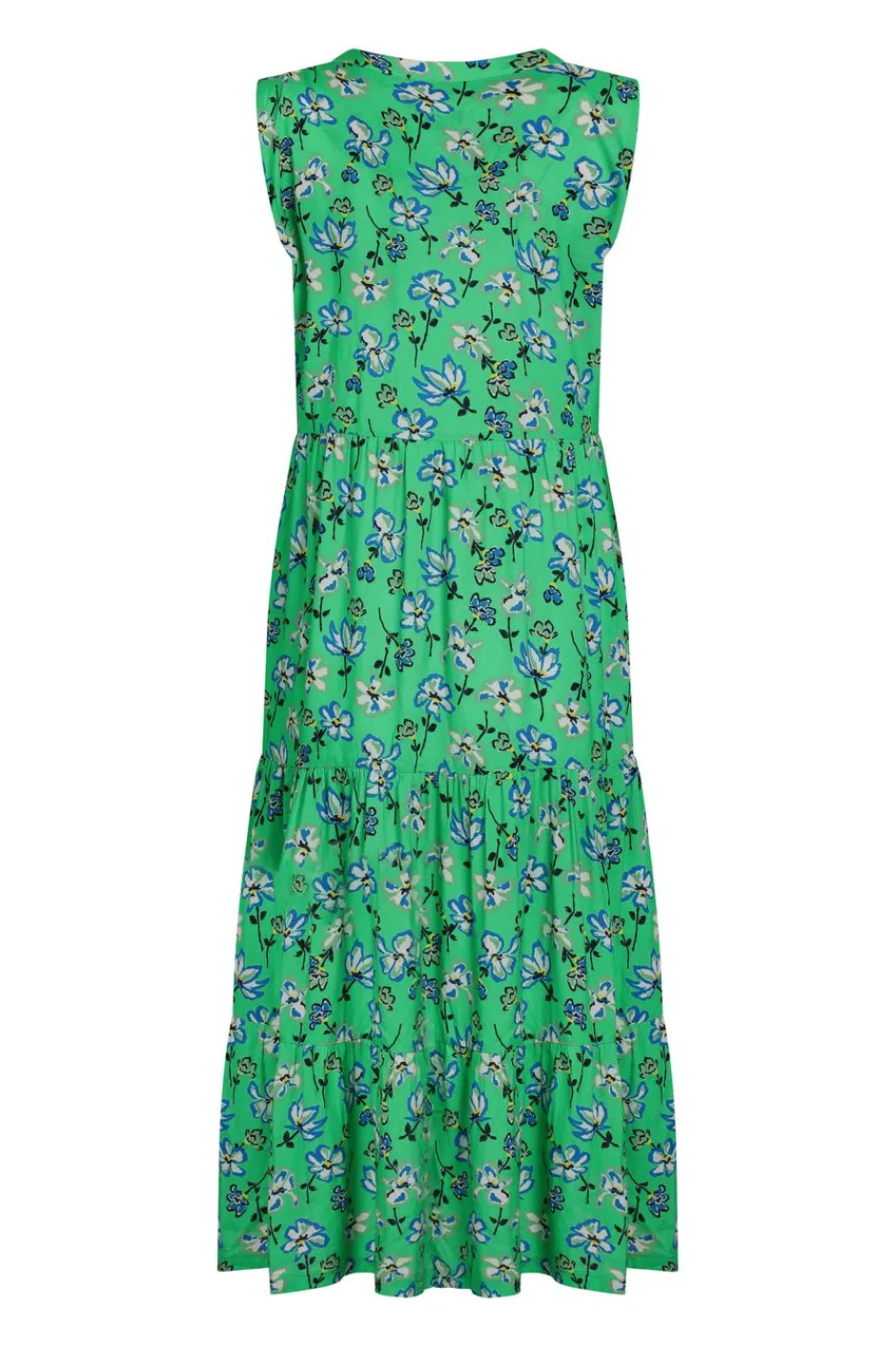 Weird Fish Dresses|Mala Lenzing EcoVero™ Printed Sleeveless Dress Grass Green