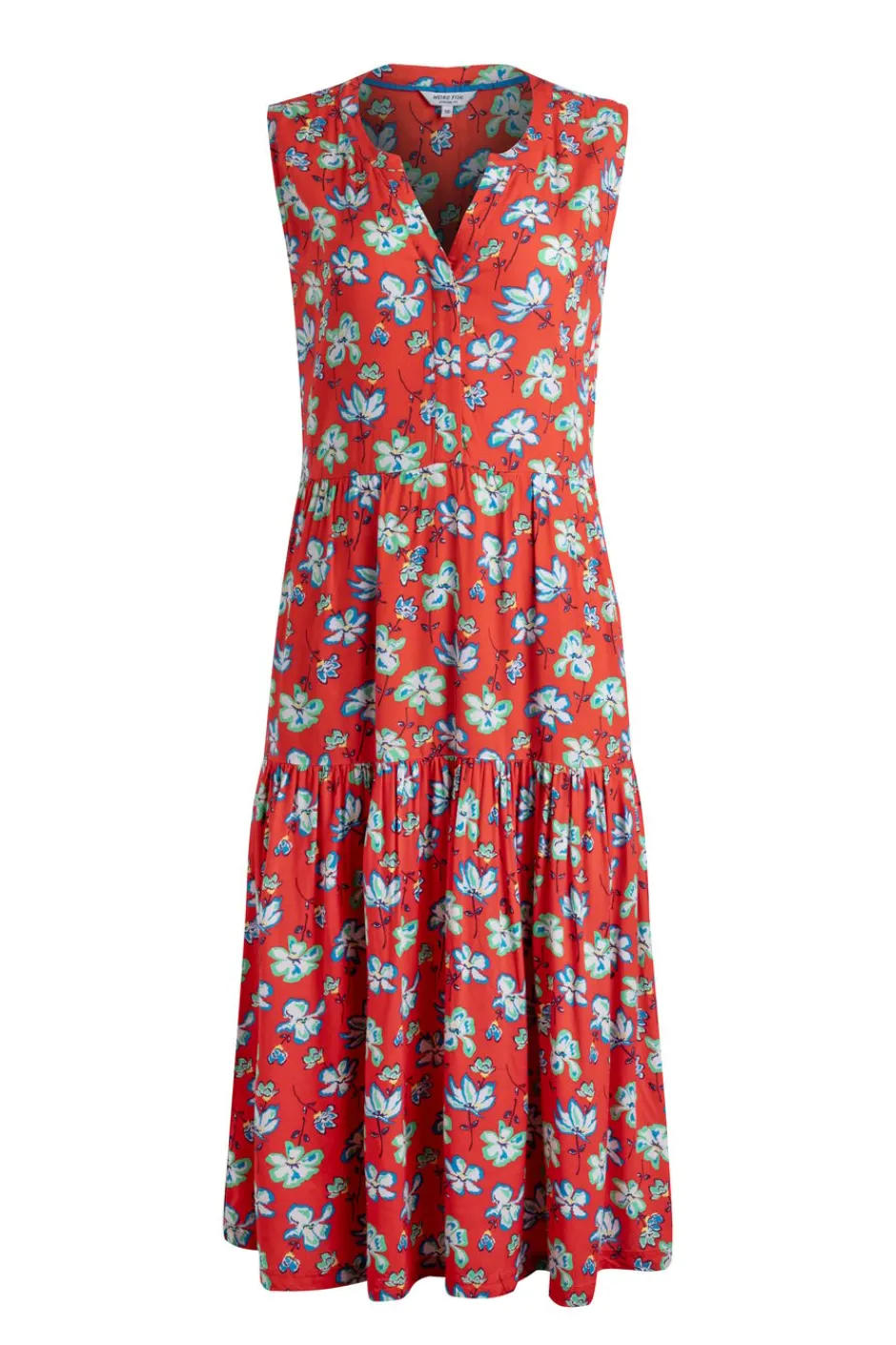 Weird Fish Dresses|Mala Lenzing EcoVero™ Printed Sleeveless Dress Red