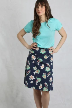 Weird Fish Skirts|Malmo Printed Jersey Skirt Night Blue