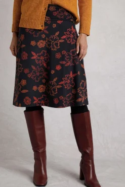 Weird Fish Skirts|Malmo Printed Jersey Stretch Skirt Nightshade