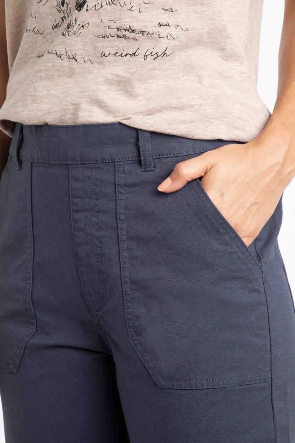 Weird Fish Leggings|Jumpsuits & Playsuits|Malorri Organic Cotton Chino Trousers Navy